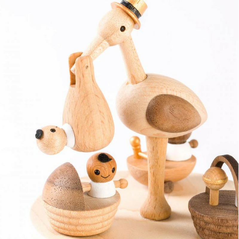 Boîte à Musique Cigogne Porte-Bébé