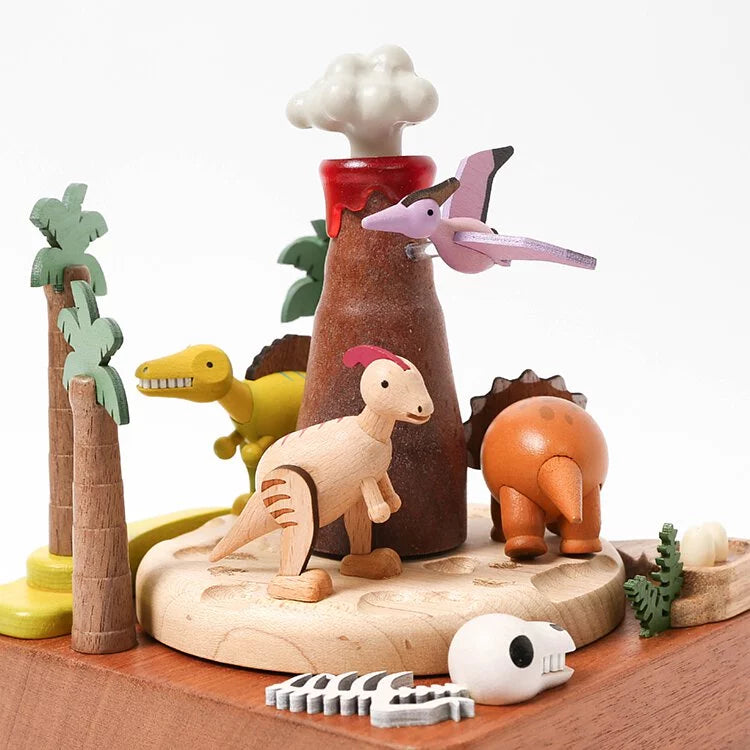 Boîte à musique Dinosaures et Volcans