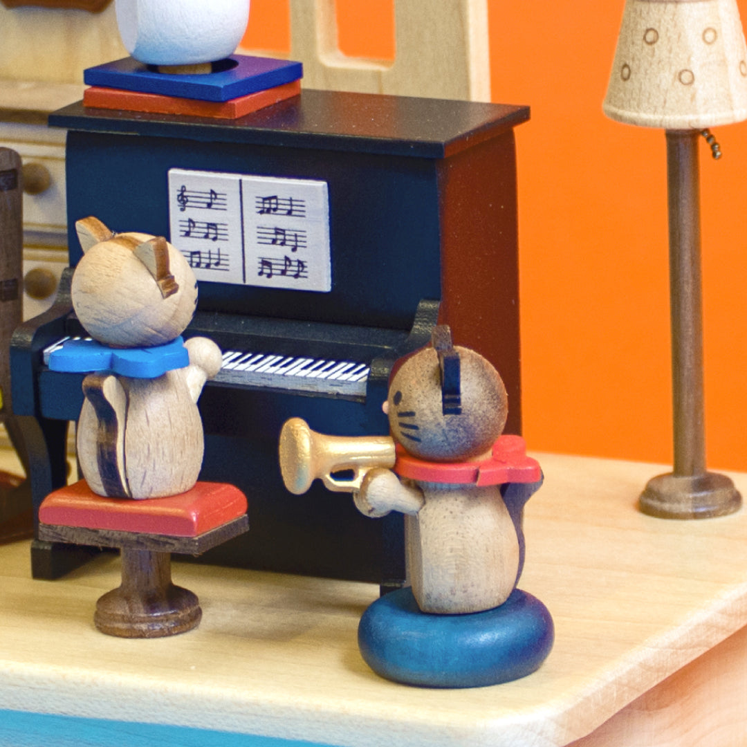 Boîte à Musique Chat au Piano